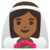 👰🏾‍♀️ woman with veil: medium-dark skin tone display on Google